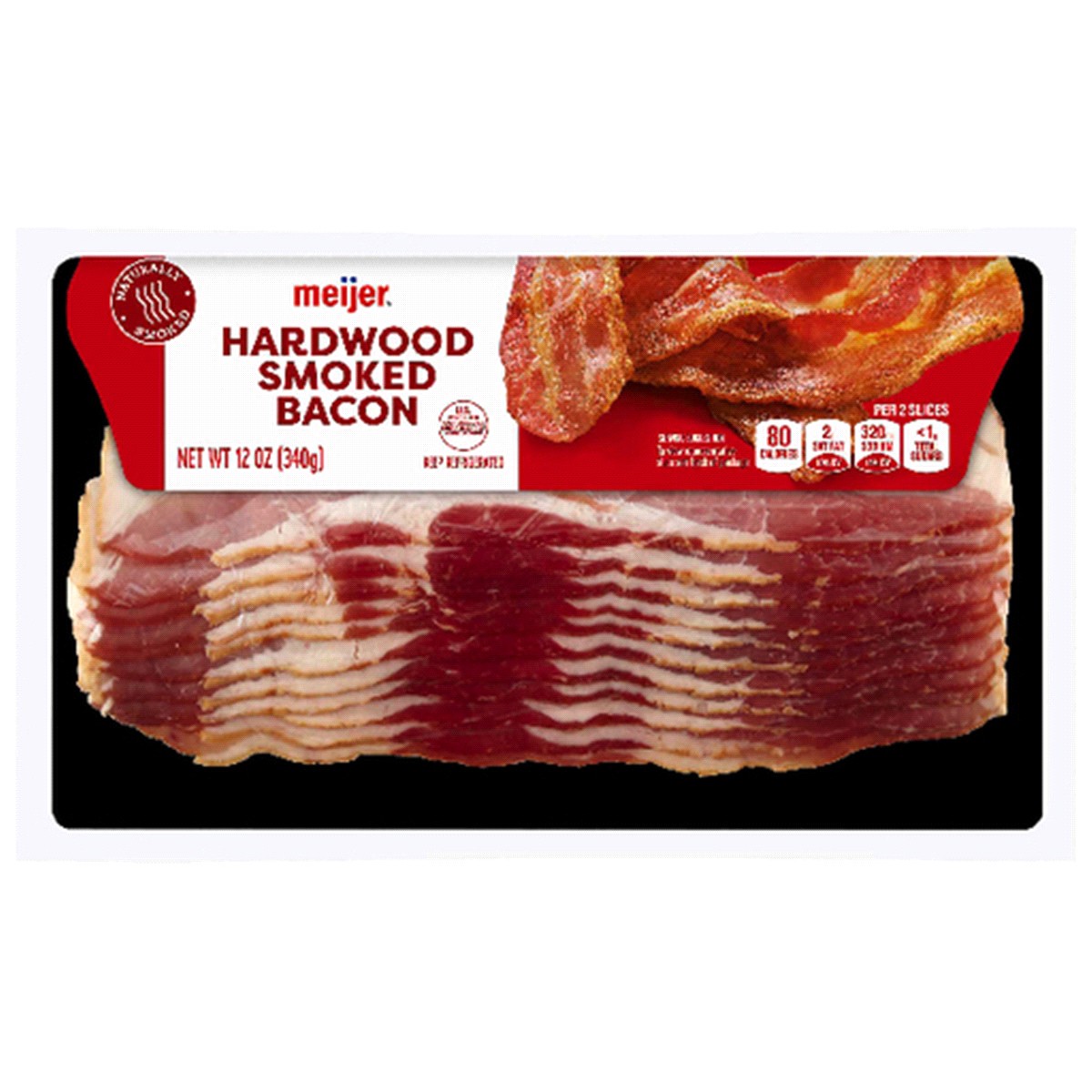 slide 1 of 5, Meijer Hardwood Smoked Bacon, 12 Oz, 12 oz