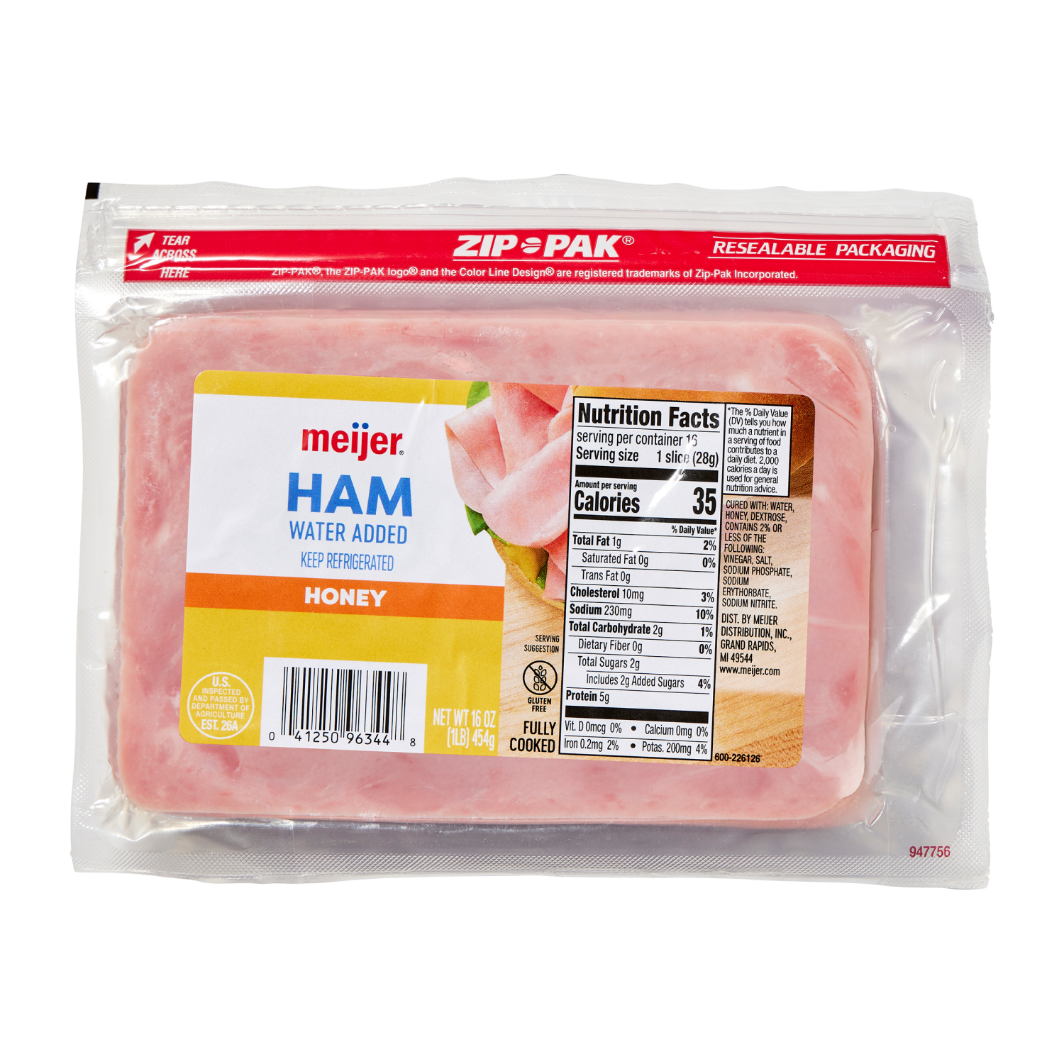 slide 1 of 3, Meijer Honey Ham Lunchmeat, 16 oz, 16 oz