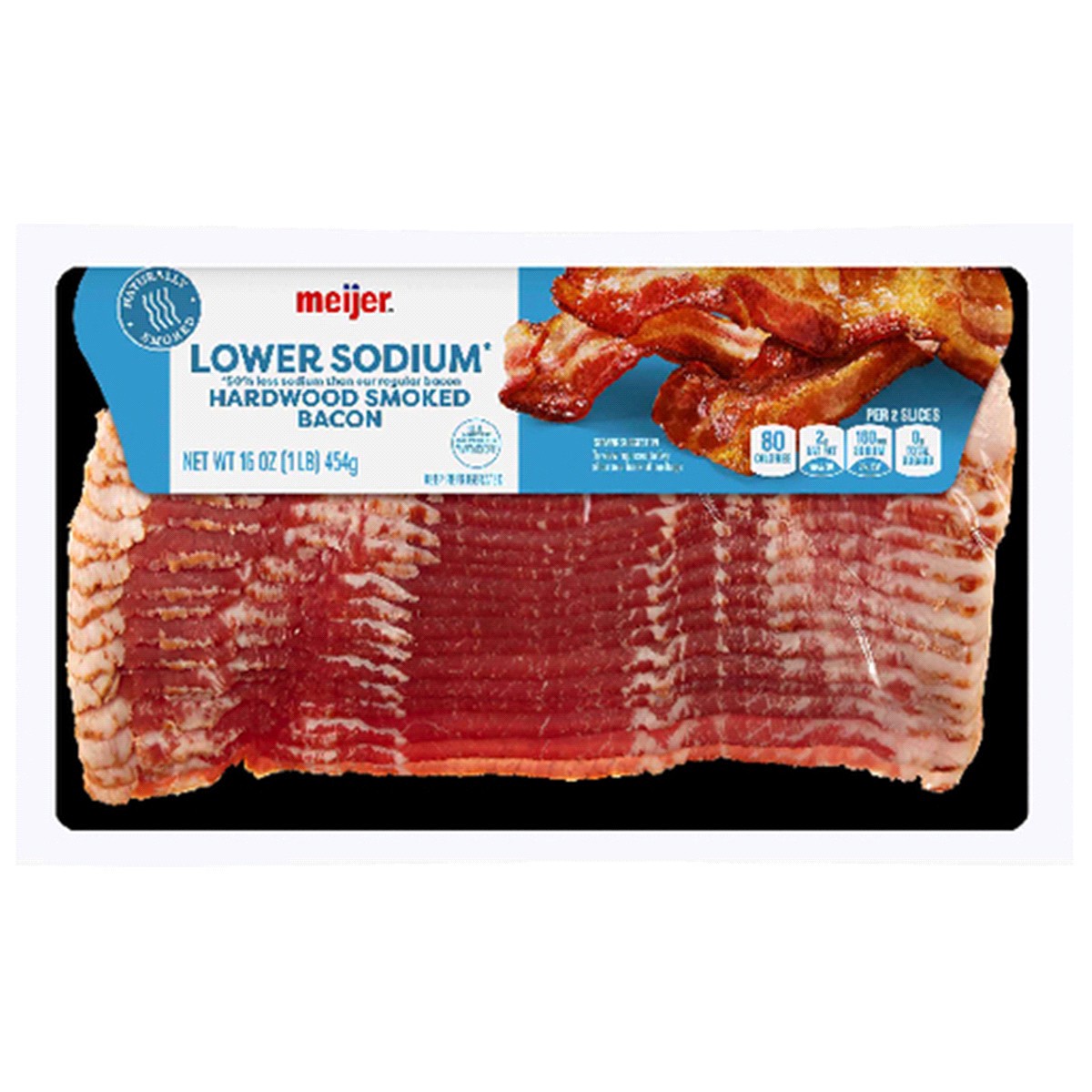 slide 1 of 1, Meijer Low Sodium Bacon, 16 oz