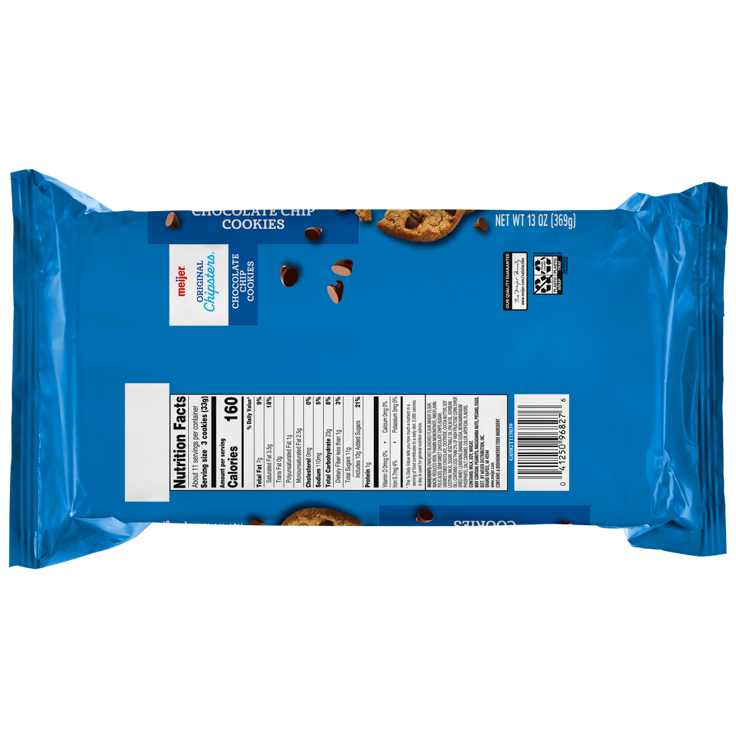 slide 2 of 2, Meijer Original Chipsters Chocolate Chip Cookies, 13.72 oz