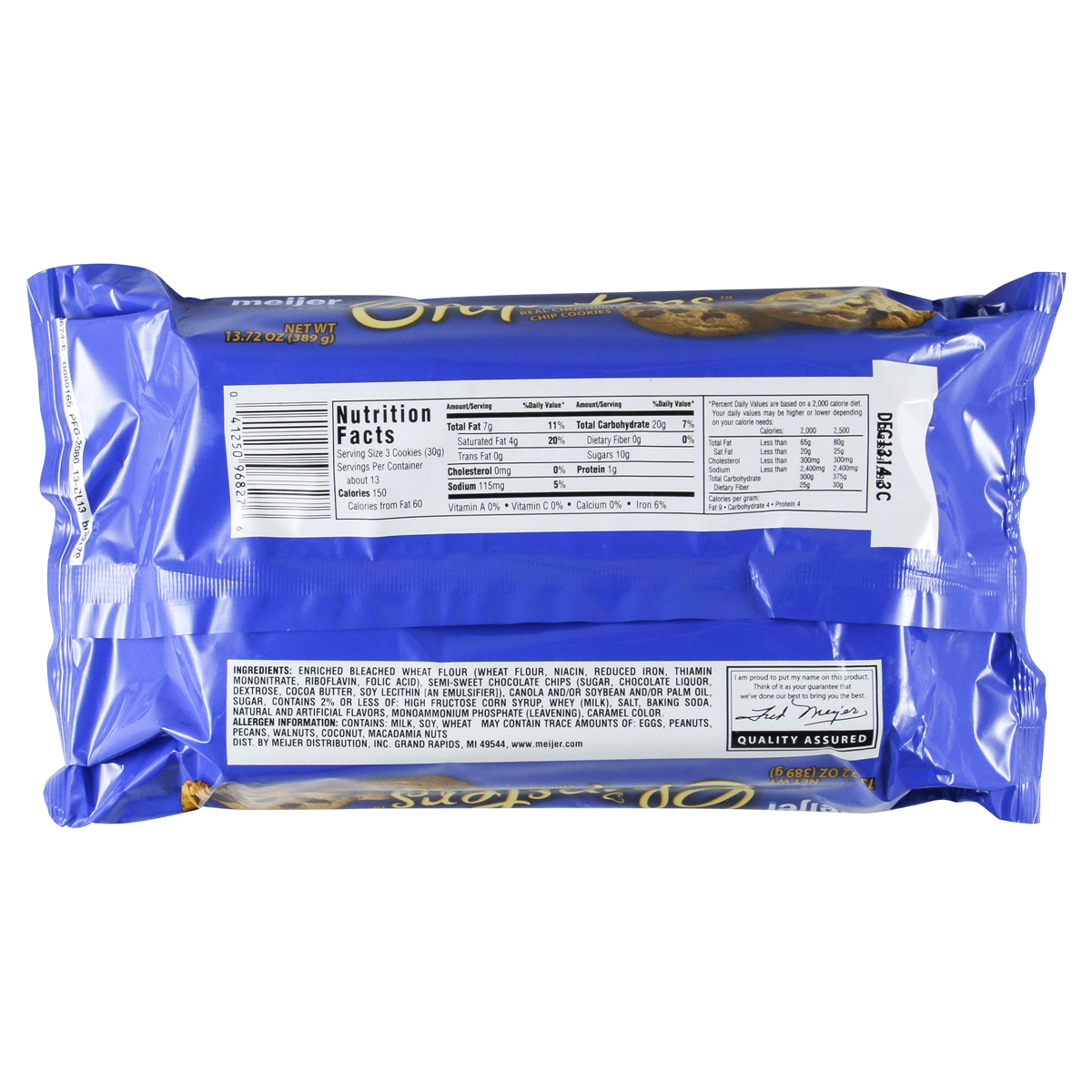 Meijer Original Chipsters Chocolate Chip Cookies 13 OZ Shipt