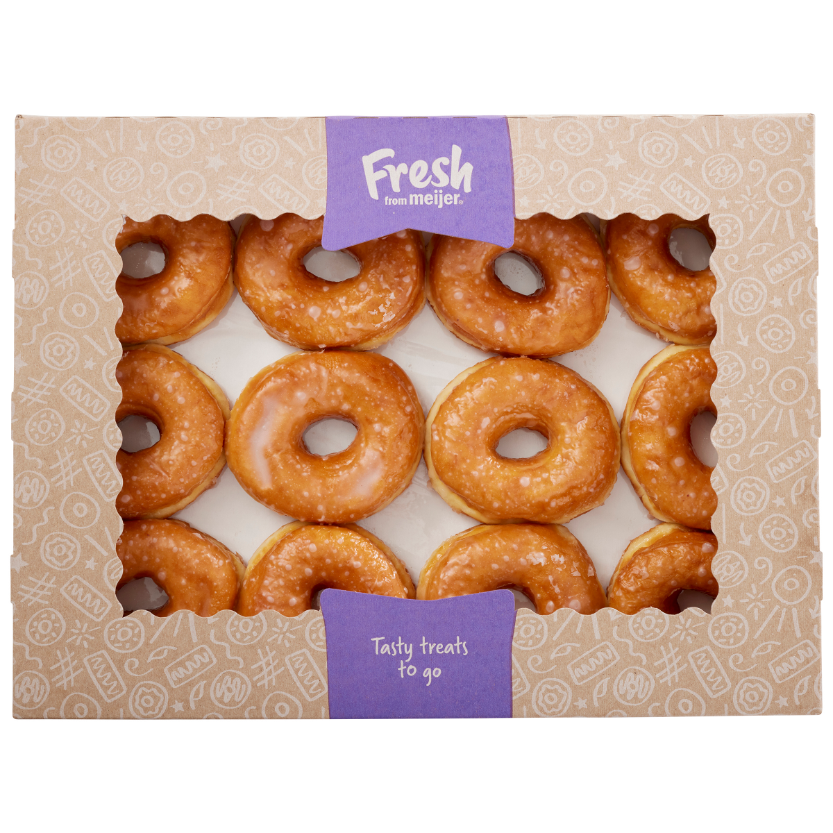 slide 1 of 9, Fresh from Meijer Glazed Donut Rings, 12 Count, 12 ct