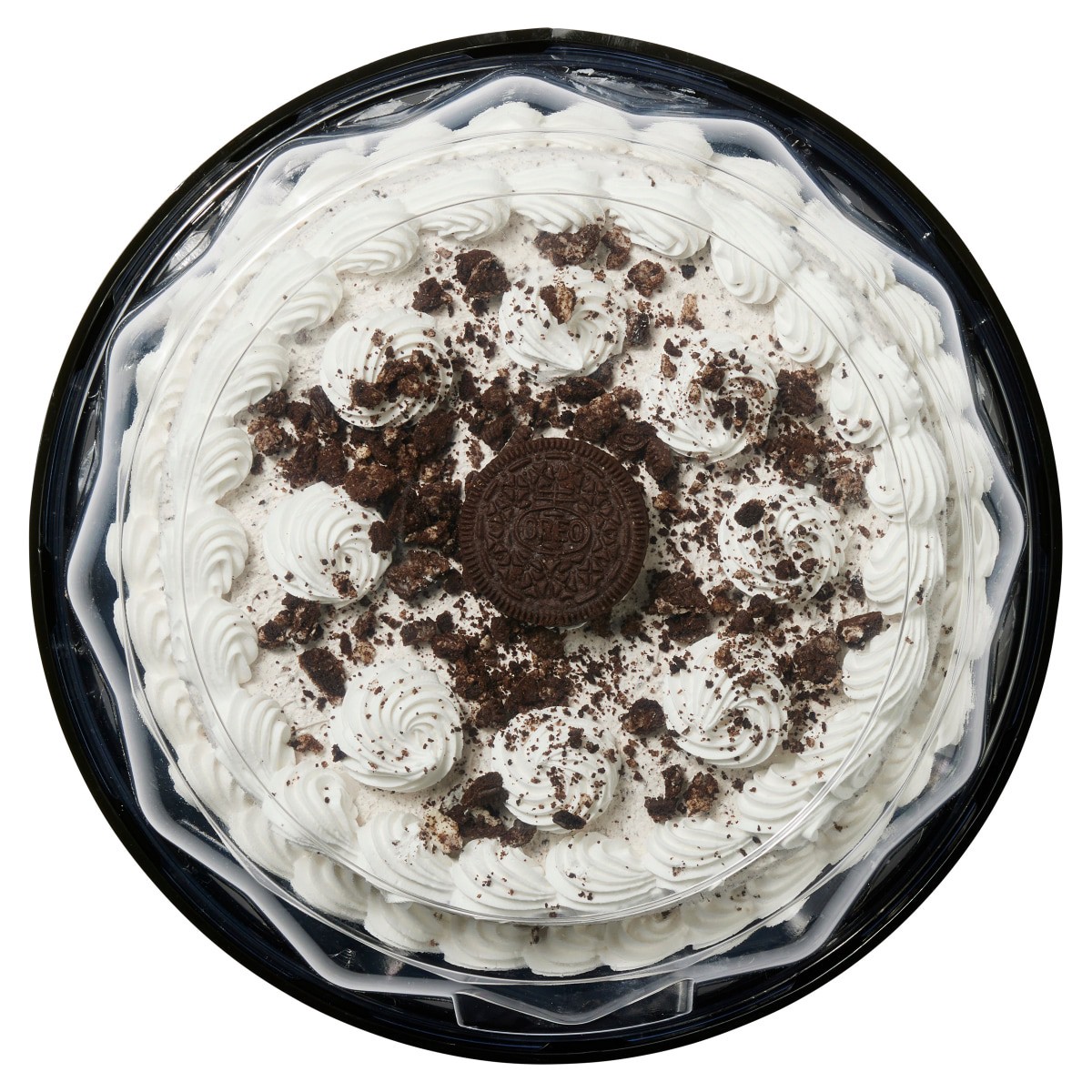 slide 1 of 5, Fresh from Meijer 8 inch split layer Chocolate Cake with Cookies and Cream whipped icing, 23 oz., 23 oz