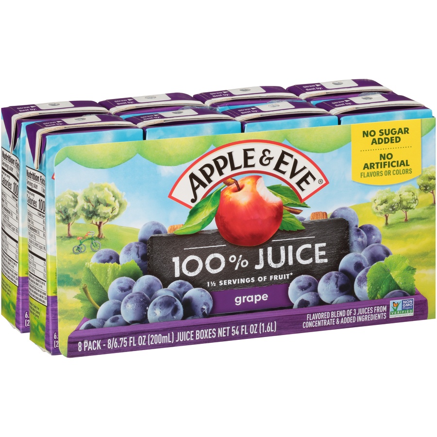 slide 2 of 8, Apple & Eve 100% Juice 8 ea, 8 ct; 6.75 fl oz