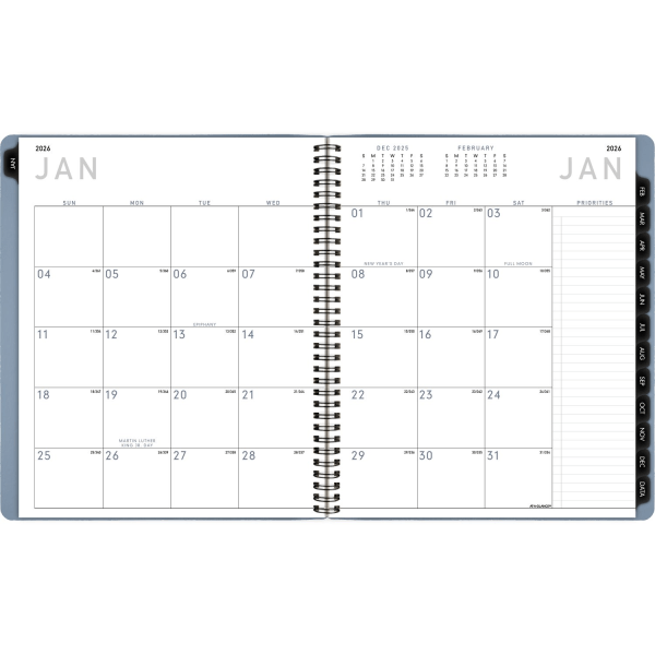 slide 9 of 10, AT-A-GLANCE® Contemporary 2026 Monthly Planner, Drizzle, Large, 9"" x 11"", 1 ct