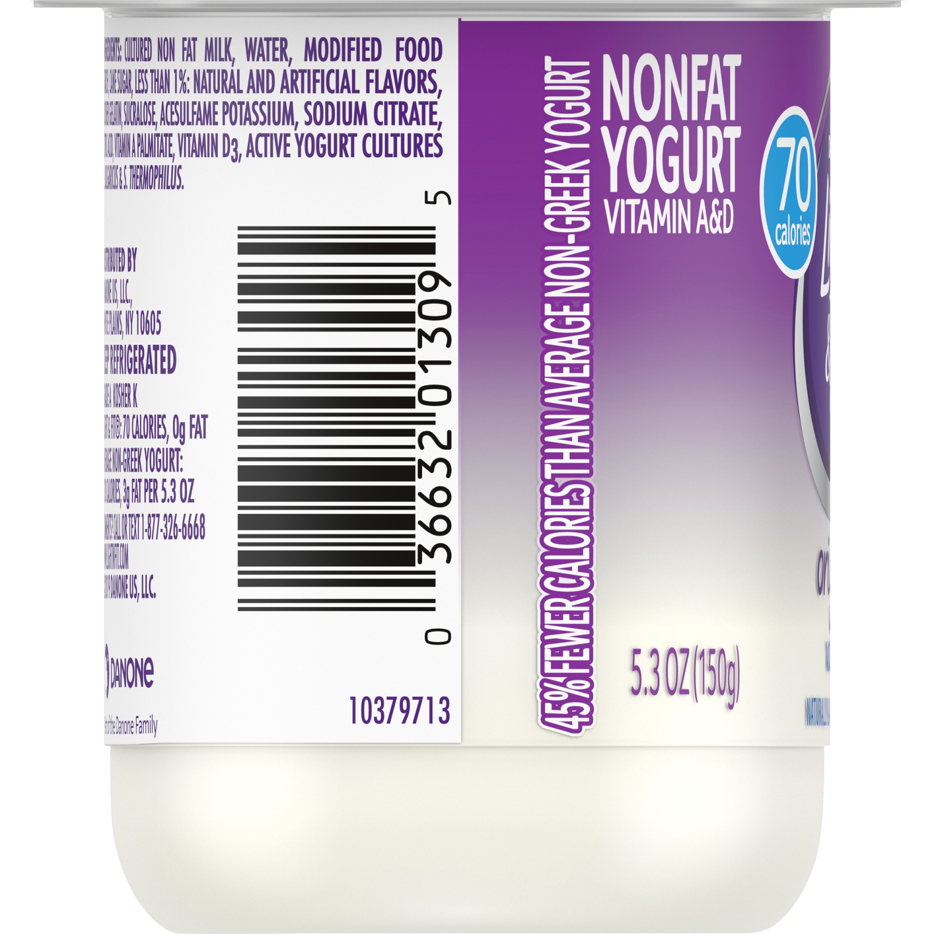 slide 3 of 5, Dannon Light + Fit Vanilla Original Nonfat Yogurt, 5.3 OZ Cup, 5.3 oz