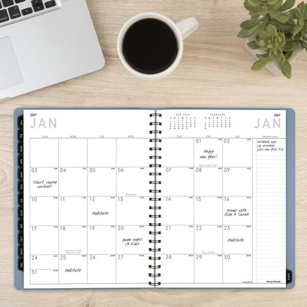 slide 8 of 10, AT-A-GLANCE® Contemporary 2026 Weekly Monthly Planner, Drizzle, Large, 8 1/4"" x 11"", 1 ct