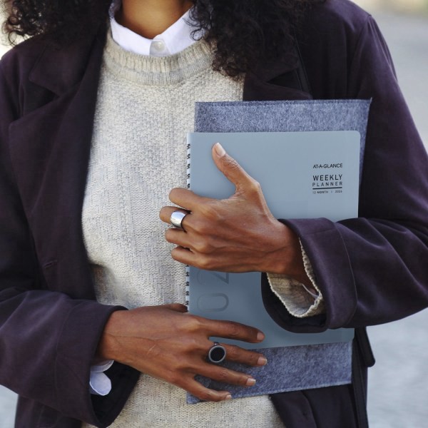 slide 9 of 10, AT-A-GLANCE® Contemporary 2026 Weekly Monthly Planner, Drizzle, Large, 8 1/4"" x 11"", 1 ct