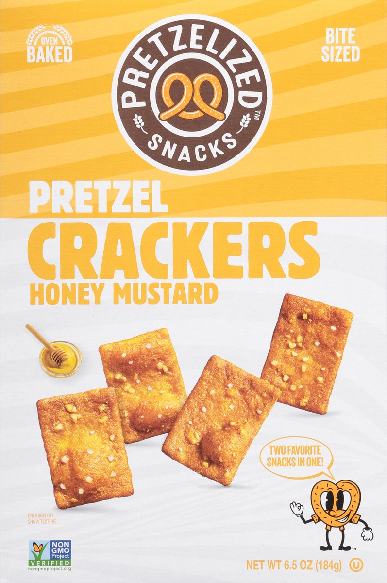slide 2 of 13, Pretzelized Snacks Oven Baked Pretzel Honey Mustard Crackers Bite Sized 6.5 oz, 6.5 oz