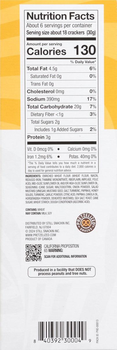 slide 13 of 13, Pretzelized Snacks Oven Baked Pretzel Honey Mustard Crackers Bite Sized 6.5 oz, 6.5 oz