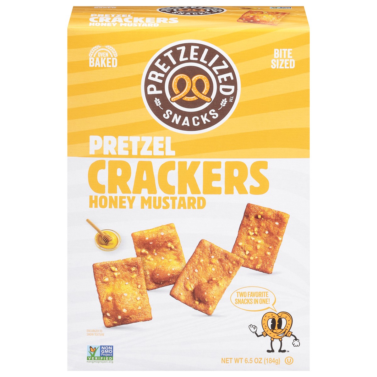 slide 8 of 13, Pretzelized Snacks Oven Baked Pretzel Honey Mustard Crackers Bite Sized 6.5 oz, 6.5 oz