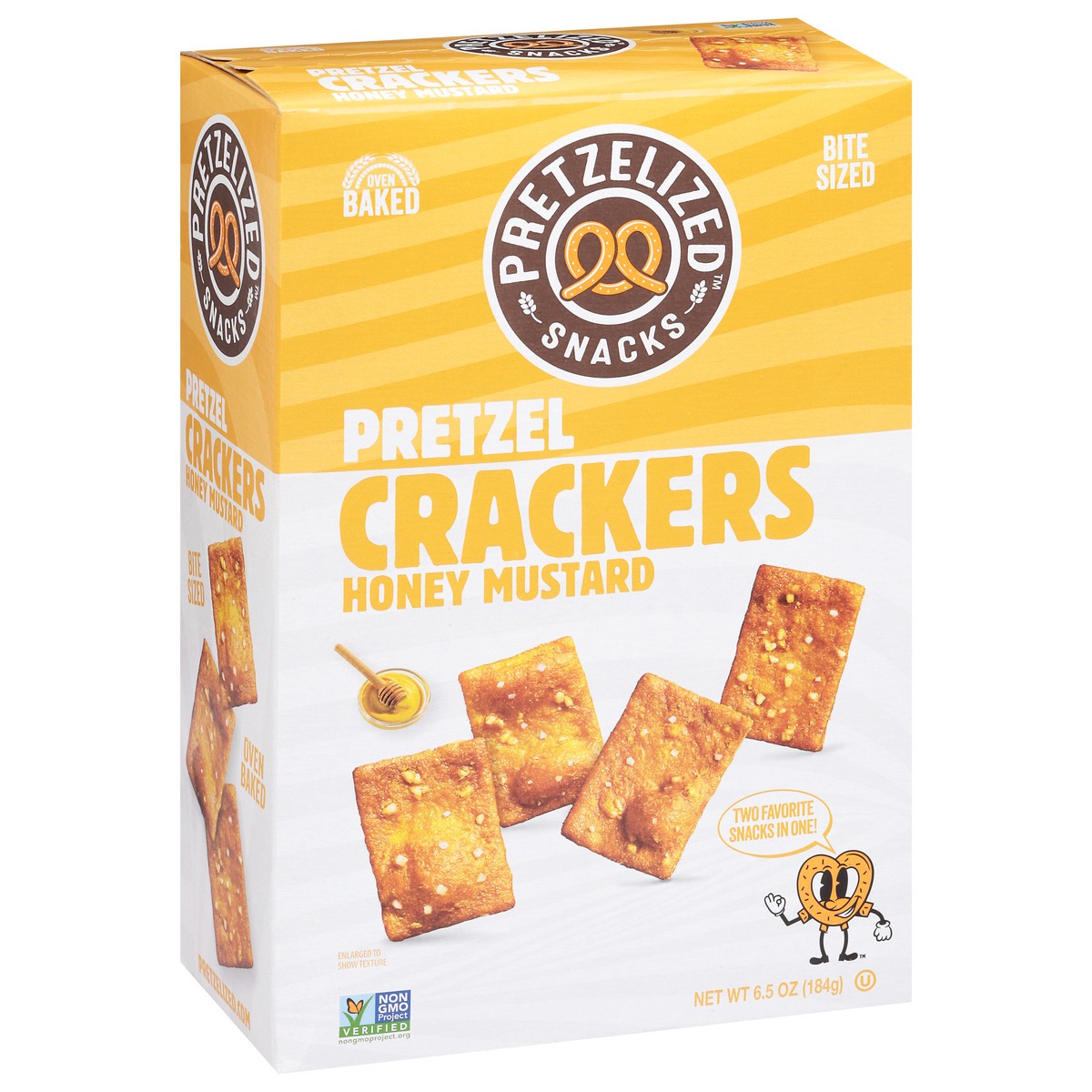 slide 4 of 13, Pretzelized Snacks Oven Baked Pretzel Honey Mustard Crackers Bite Sized 6.5 oz, 6.5 oz