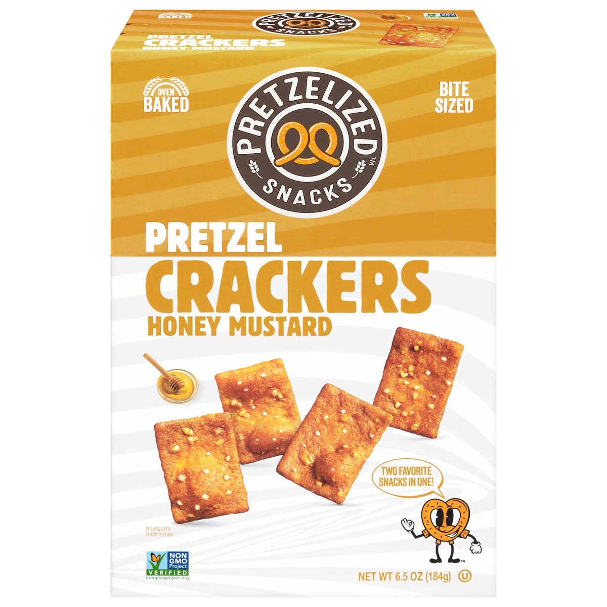 slide 1 of 13, Pretzelized Snacks Oven Baked Pretzel Honey Mustard Crackers Bite Sized 6.5 oz, 6.5 oz
