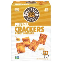Pretzelized Snacks Oven Baked Pretzel Honey Mustard Crackers Bite Sized 6.5 oz