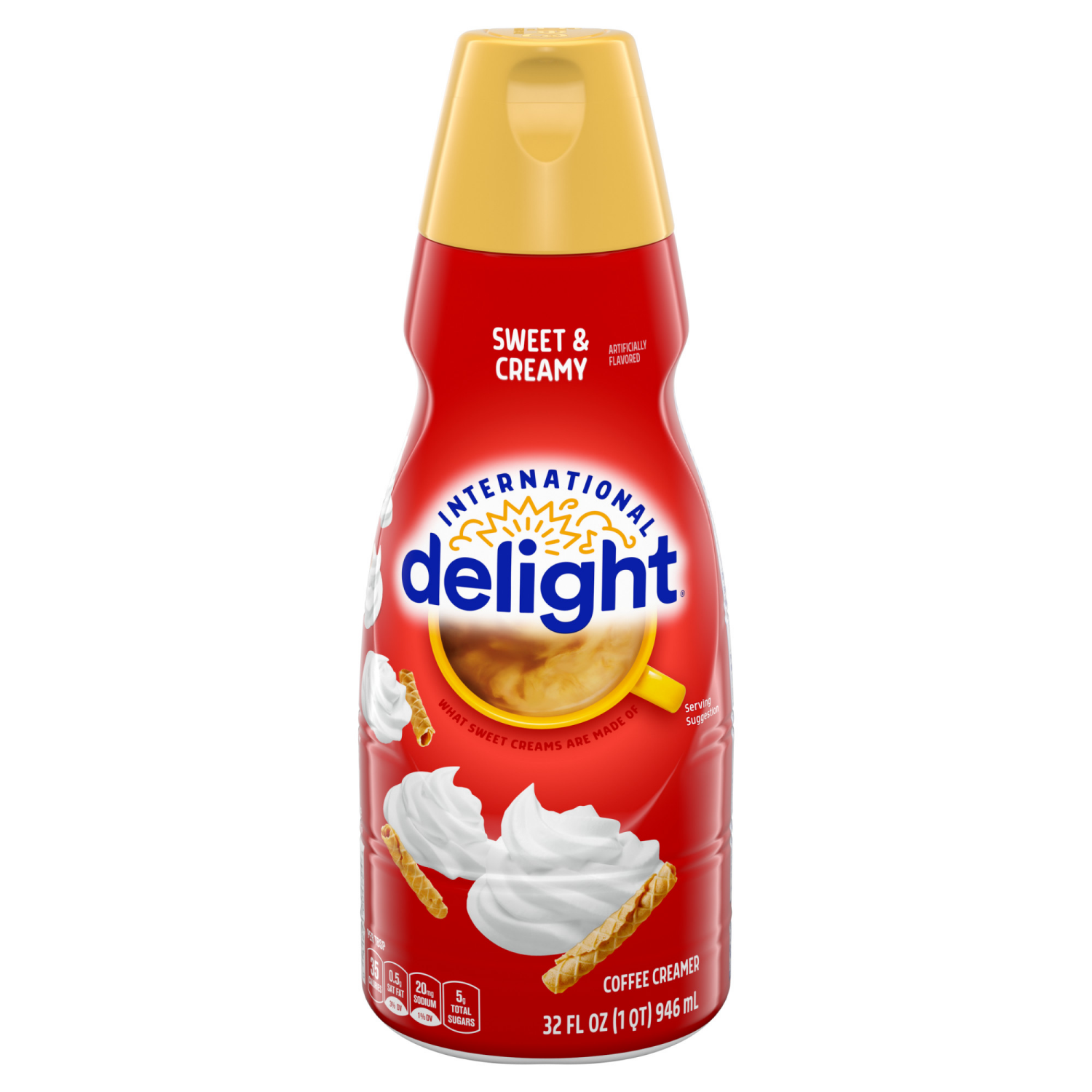 slide 2 of 8, International Delight Coffee Creamer, Sweet & Creamy, 32 FL OZ Bottle, 32 fl oz