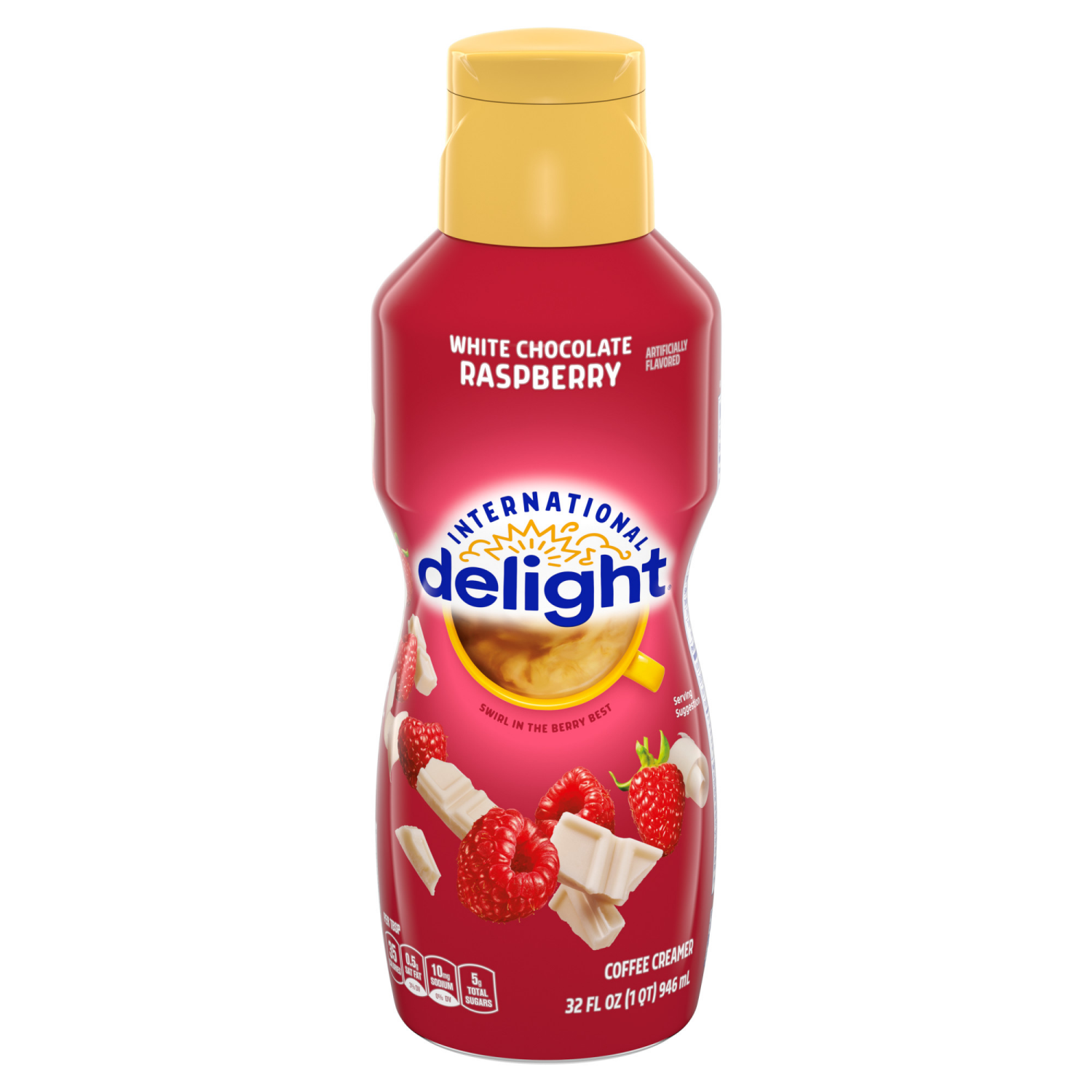 slide 2 of 5, International Delight Coffee Creamer, White Chocolate Raspberry, 32 FL OZ Bottle, 32 fl oz
