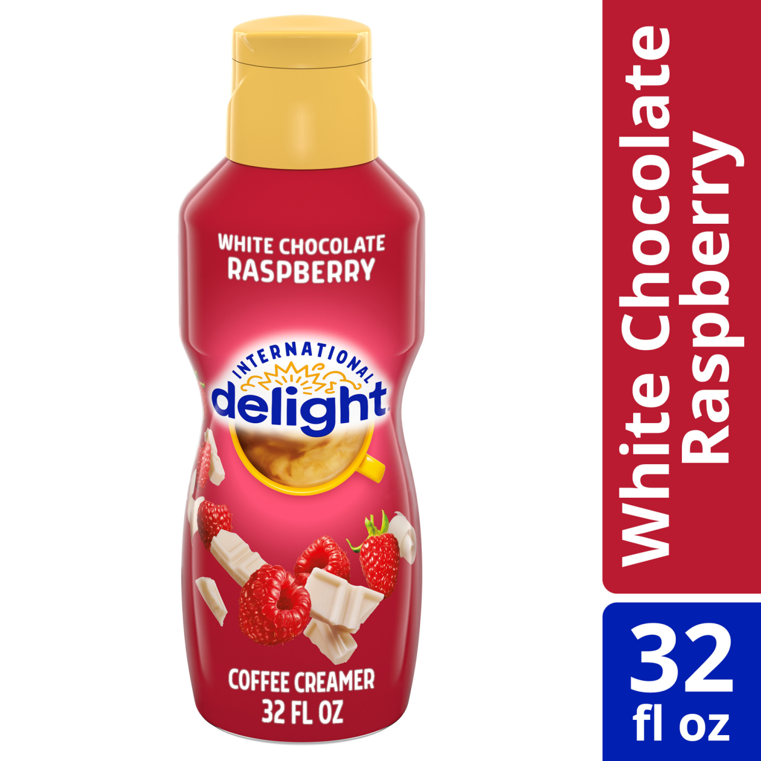 slide 3 of 5, International Delight Coffee Creamer, White Chocolate Raspberry, 32 FL OZ Bottle, 32 fl oz