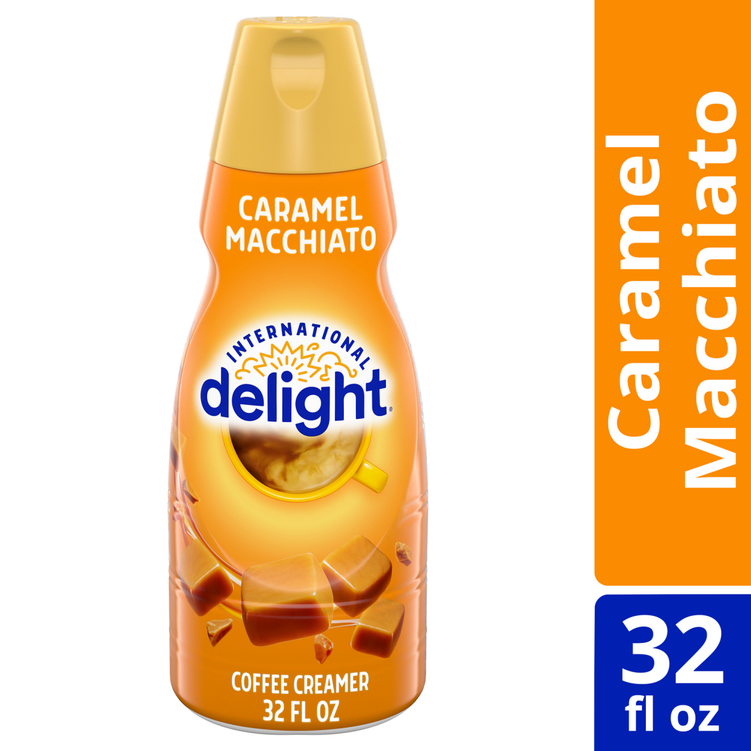slide 3 of 5, International Delight Coffee Creamer, Caramel Macchiato, 32 FL OZ Bottle, 32 fl oz