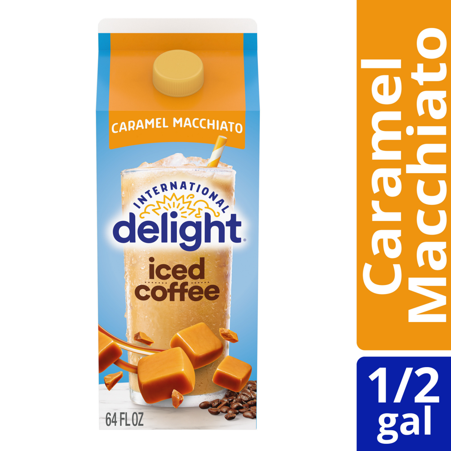 slide 2 of 5, International Delight Iced Coffee, Caramel Macchiato, 64 FL OZ Carton, 64 fl oz