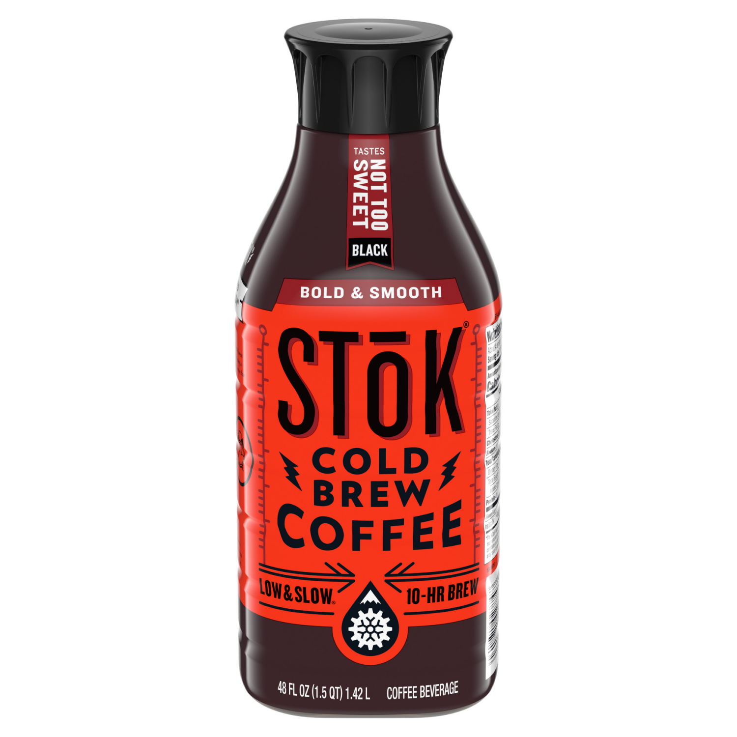 slide 2 of 8, SToK Cold Brew Coffee, Not Too Sweet, Arabica-Based Blend, Black, Sweetened, Dark Roast, 48 FL OZ Bottle, 48 fl oz