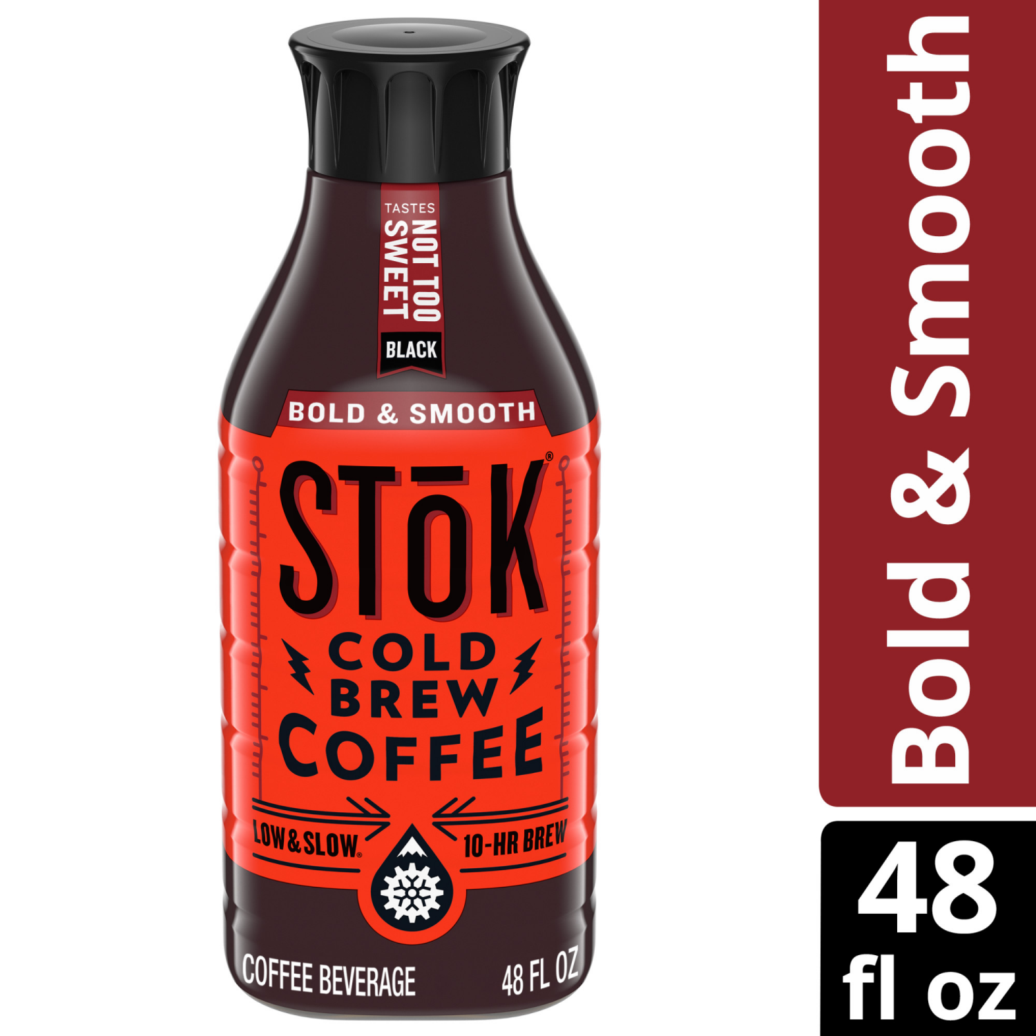 slide 4 of 8, SToK Cold Brew Coffee, Not Too Sweet, Arabica-Based Blend, Black, Sweetened, Dark Roast, 48 FL OZ Bottle, 48 fl oz