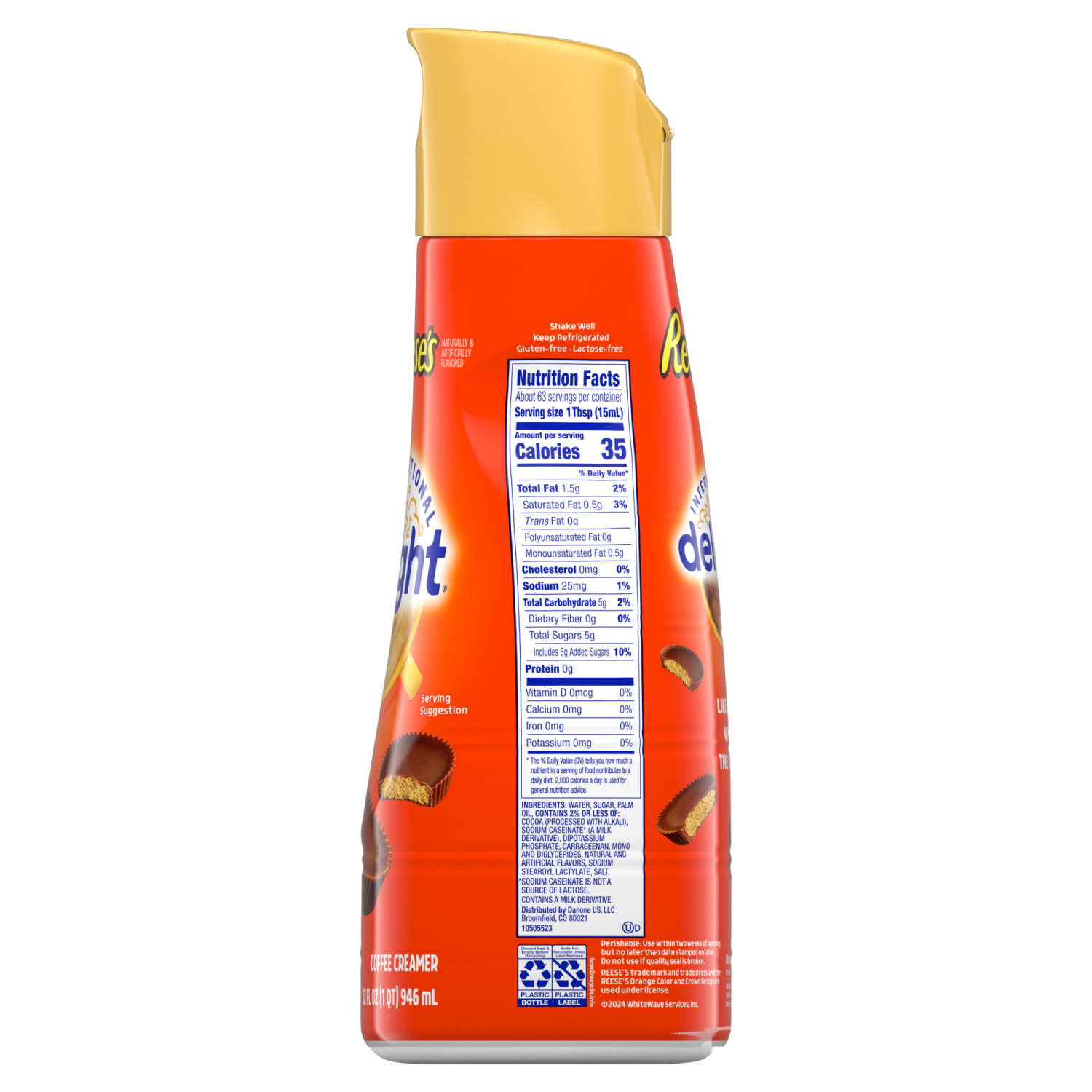 slide 7 of 8, International Delight REESE’S Peanut Butter Cup Coffee Creamer, 32 FL OZ Bottle, 32 fl oz