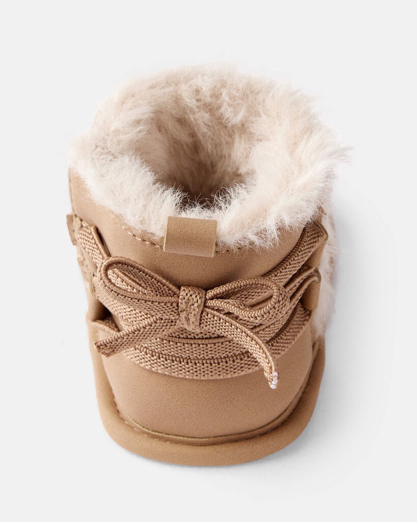 slide 3 of 6, Carter's Carters Baby Girl Bow Faux Fur Boots - Brown Brown 1, 1 ct