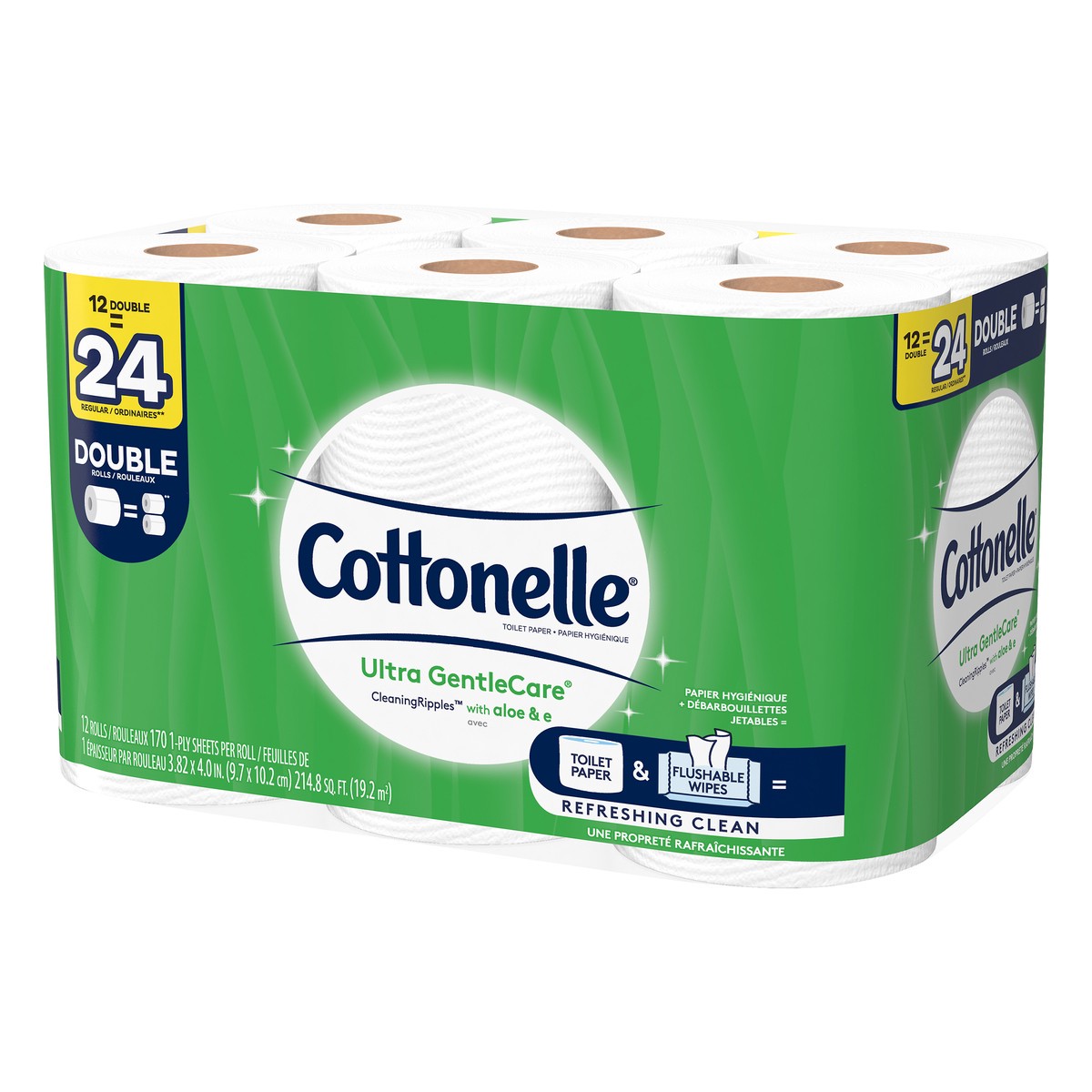 slide 3 of 8, Cottonelle Gentlecare Toilet Paper, 12 ct