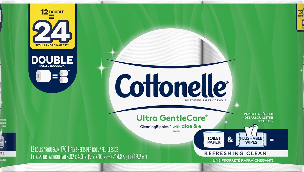 slide 7 of 8, Cottonelle Gentlecare Toilet Paper, 12 ct