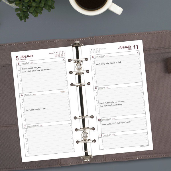slide 6 of 7, AT-A-GLANCE® 2026 Weekly Planner Refill, Loose-Leaf, Portable Size, 3 3/4"" x 6 3/4"", 1 ct