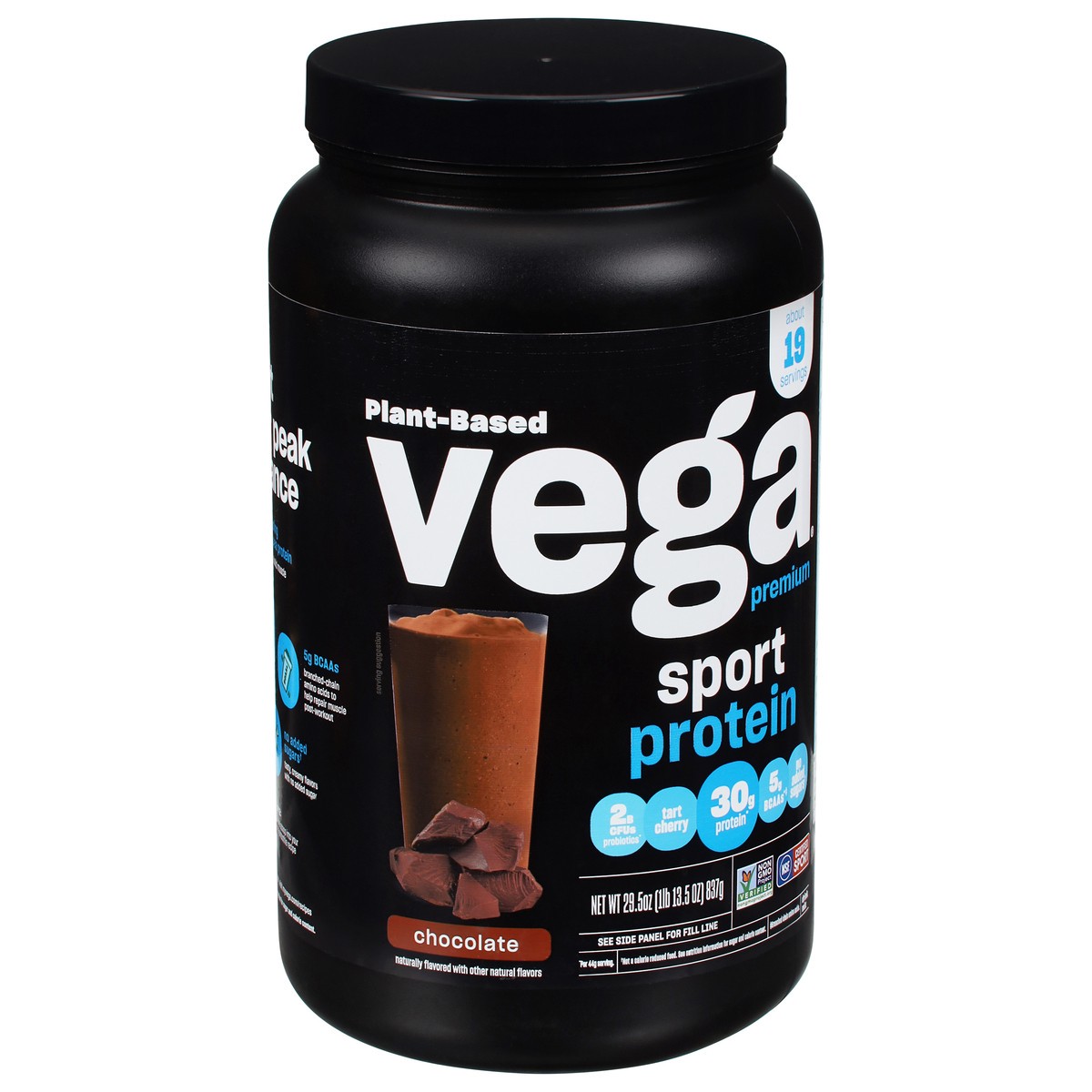 slide 2 of 9, Vega Sport Chocolate Flavored Premium Protein Powder, 29.5 oz