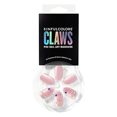 slide 1 of 1, Sinful Colors Claws Press-On Nails Glass Stoned, 24 ct