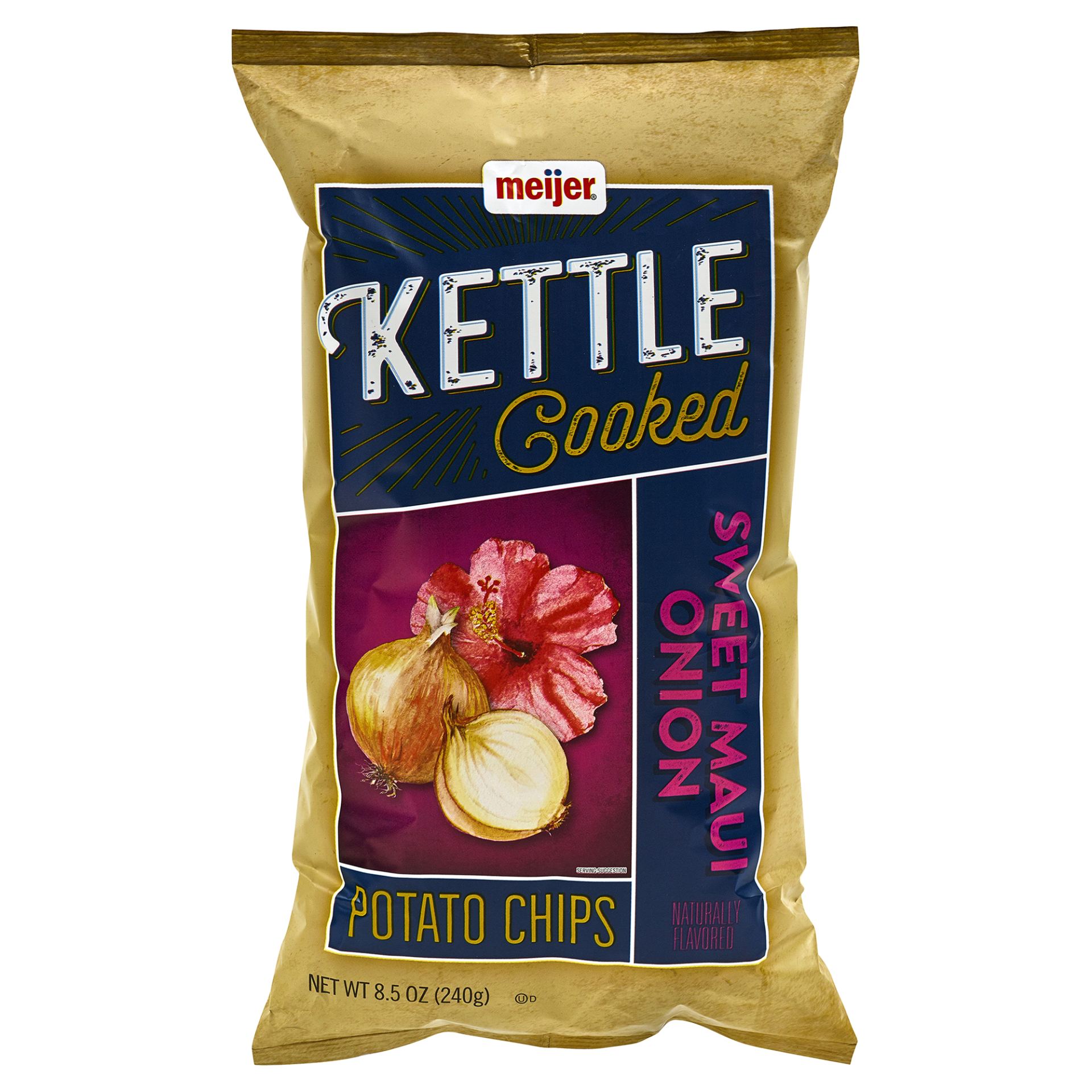 slide 1 of 2, Meijer Sweet Maui Onion Kettle Cooked Chips, 8.5 oz