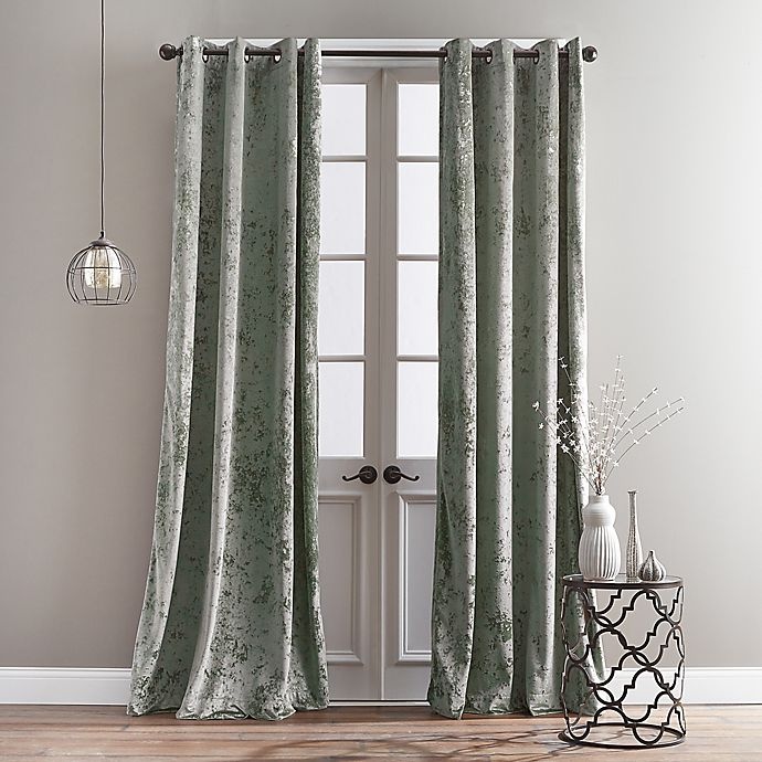 slide 1 of 4, Bedeck Cairo Grommet Window Curtain Panel - Jade, 84 in