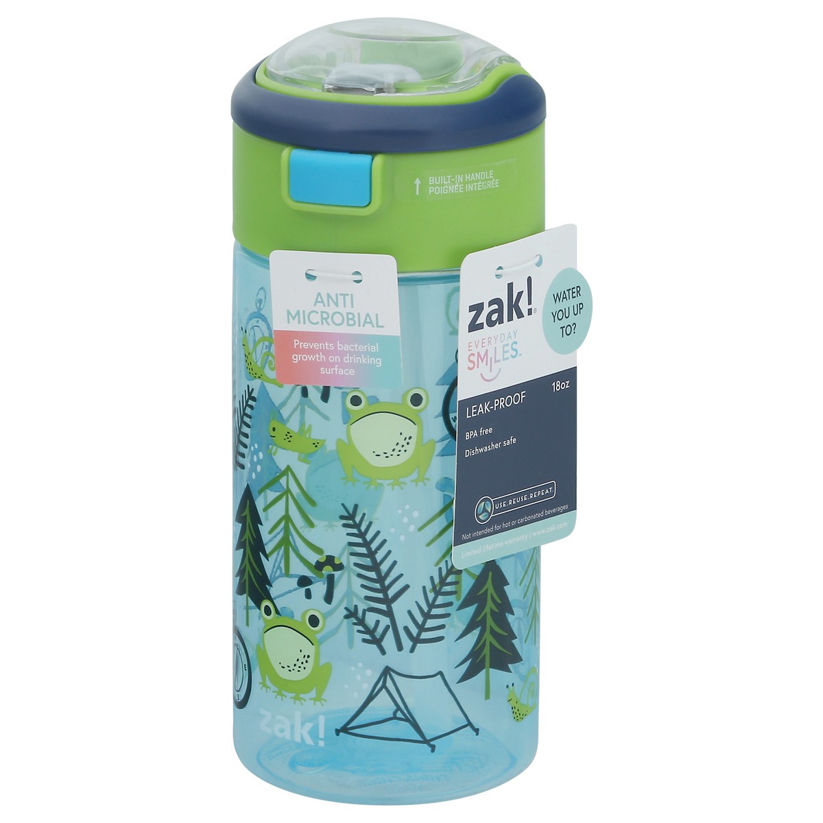 slide 3 of 11, Zak! Designs Everyday Smiles 18 Ounce Leak-Proof Bottle 1 ea, 1 ct
