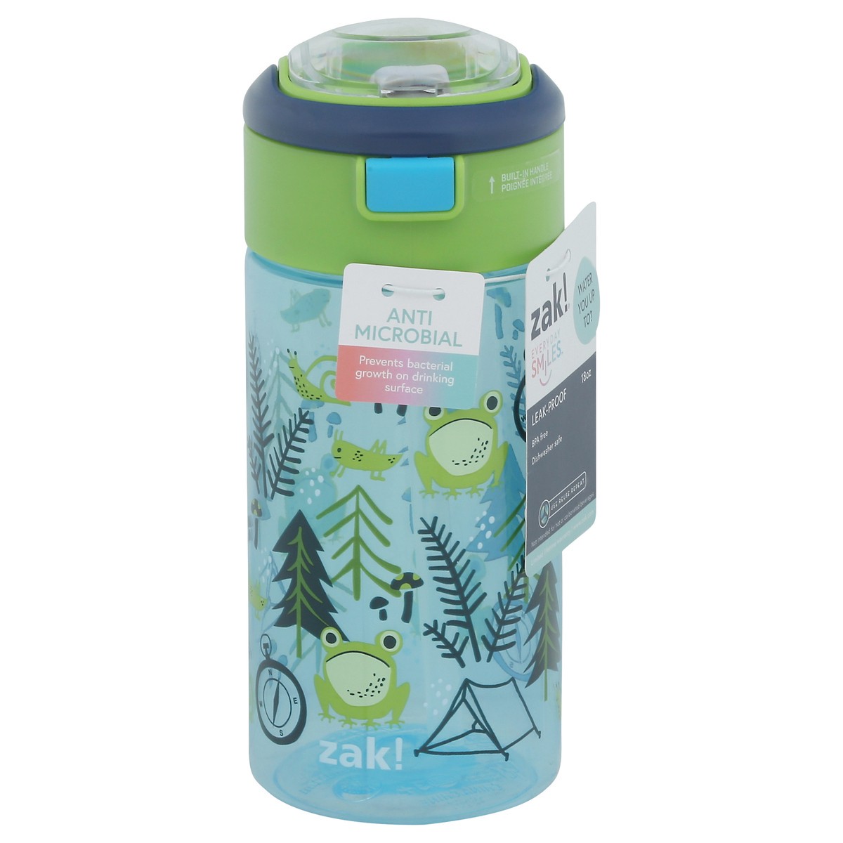 slide 8 of 11, Zak! Designs Everyday Smiles 18 Ounce Leak-Proof Bottle 1 ea, 1 ct