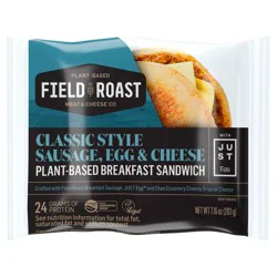 Field Roast Classic Style Sausage, Egg & Cheese Plant Based Breakfast Sandwich