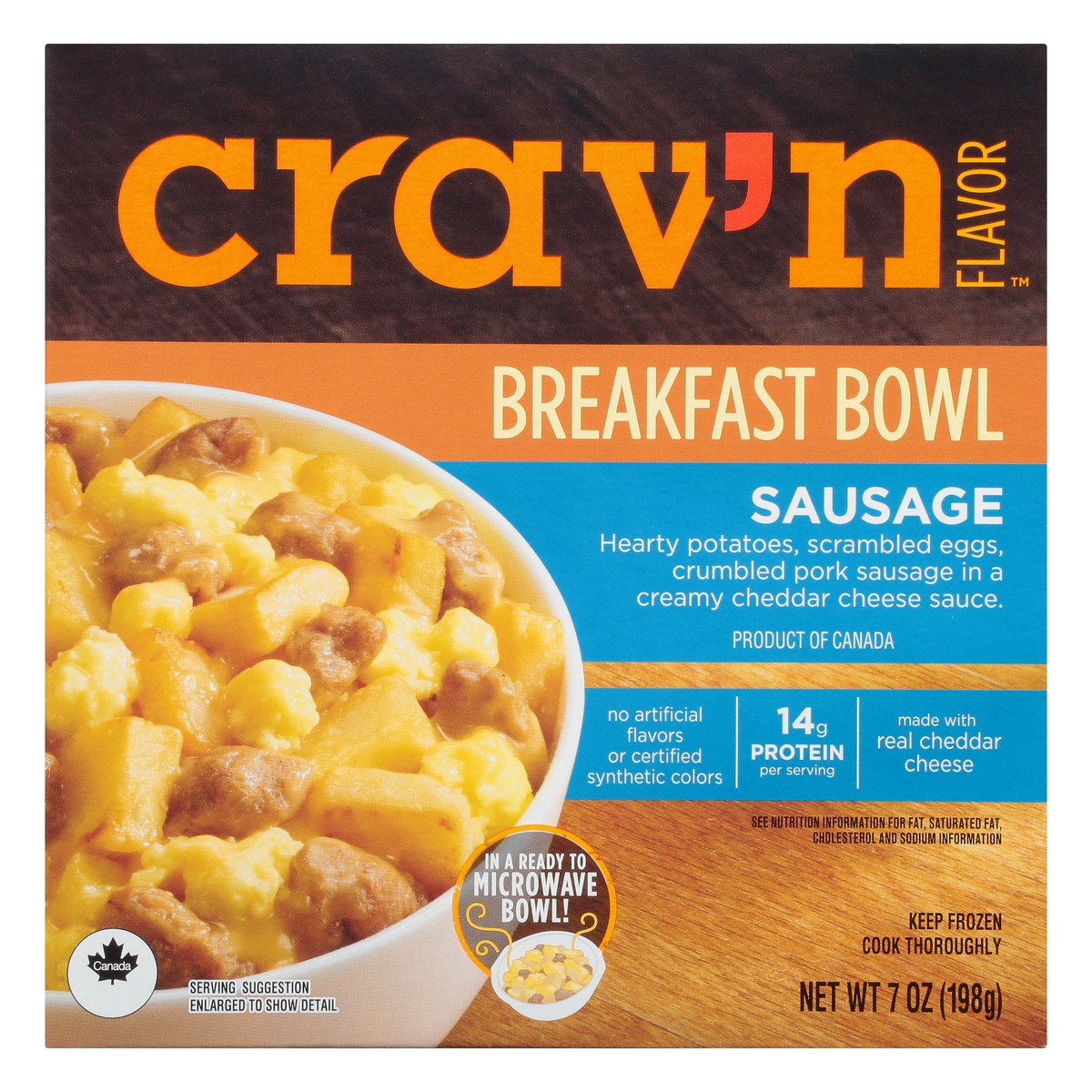 slide 10 of 15, Crav'n Flavor Sausage Breakfast Bowl 7 oz, 7 oz