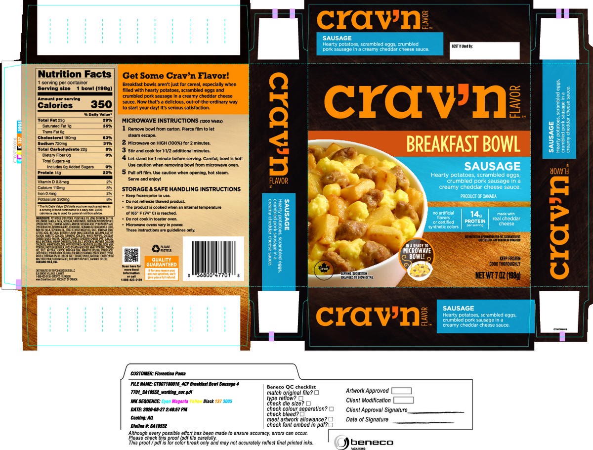 slide 5 of 15, Crav'n Flavor Sausage Breakfast Bowl 7 oz, 7 oz