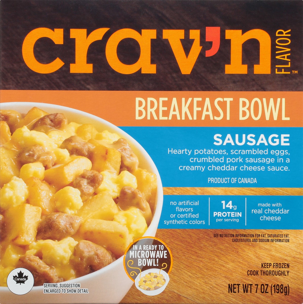 slide 13 of 15, Crav'n Flavor Sausage Breakfast Bowl 7 oz, 7 oz