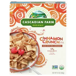 Cascadian Farm Organic Cinnamon Crunch Cereal, Made with Whole Grain, 9.2 oz