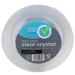 Simply Done Plastic Plates, Clear Crystal
