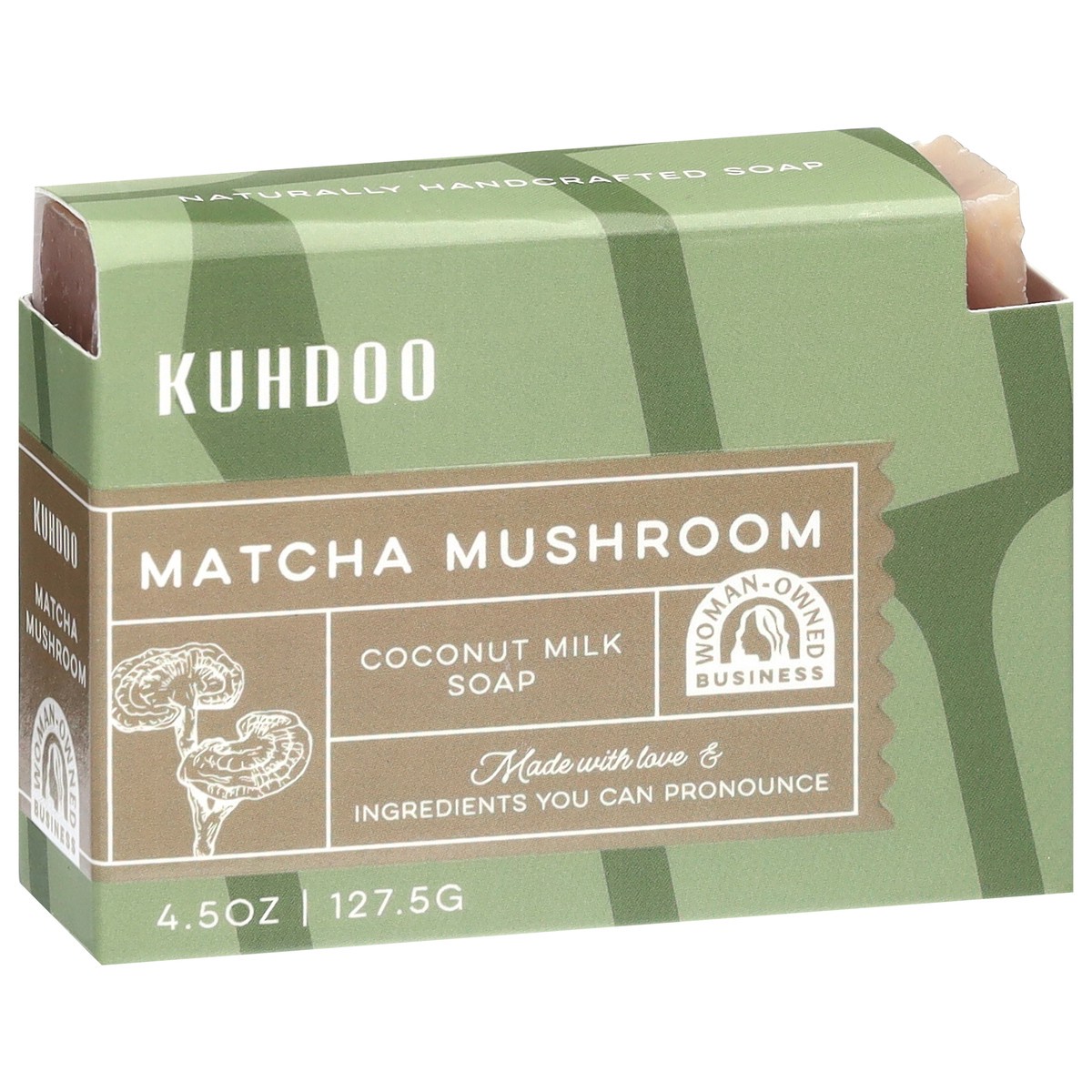 slide 3 of 4, Kuhdoo Coconut Milk Matcha Mushroom Soap 4.5 oz, 4.5 oz