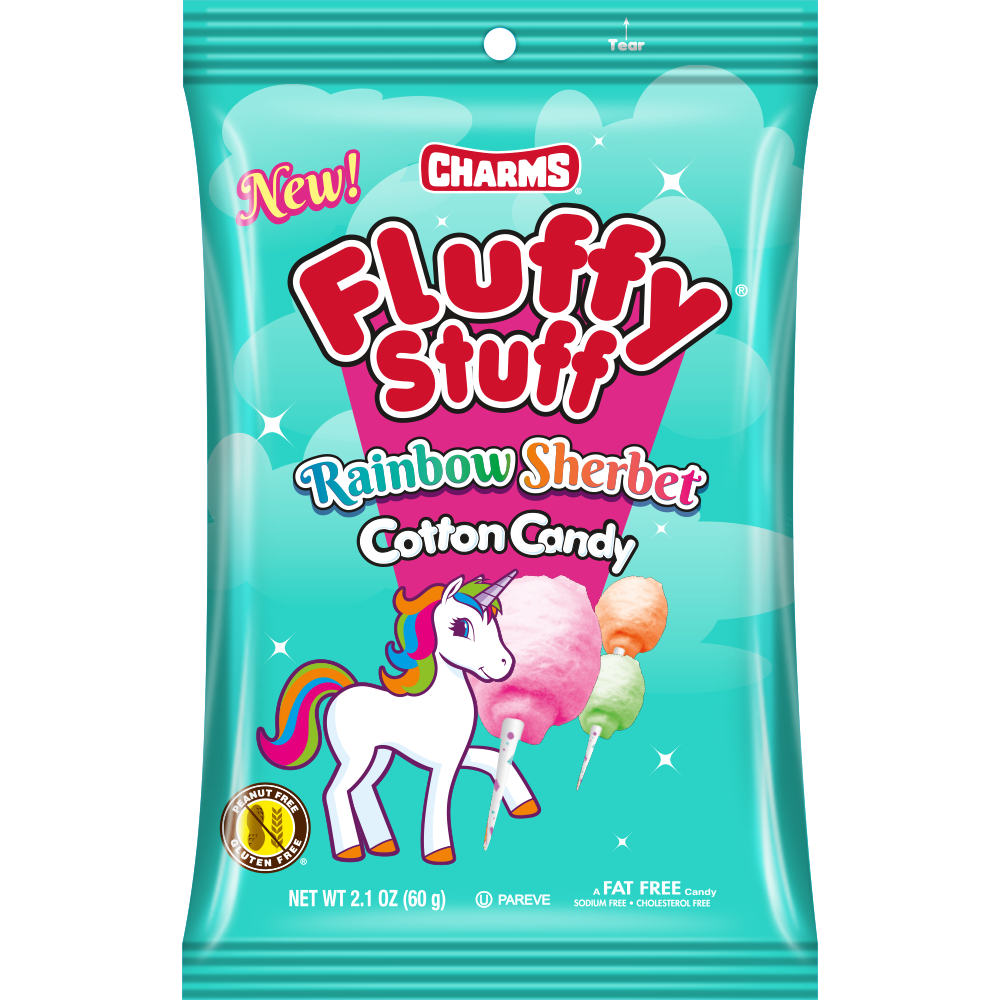 slide 1 of 1, Charms Rainbow Sherbet Fluffy Stuff Cotton Candy, 2.1 oz