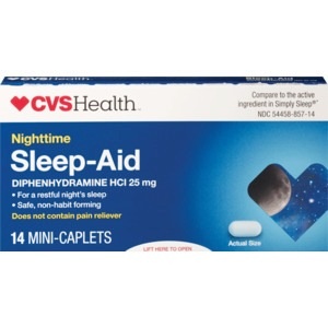 slide 1 of 1, CVS Health Nighttime Sleep-Aid Mini-Caplets, 14 Ct, 14 ct