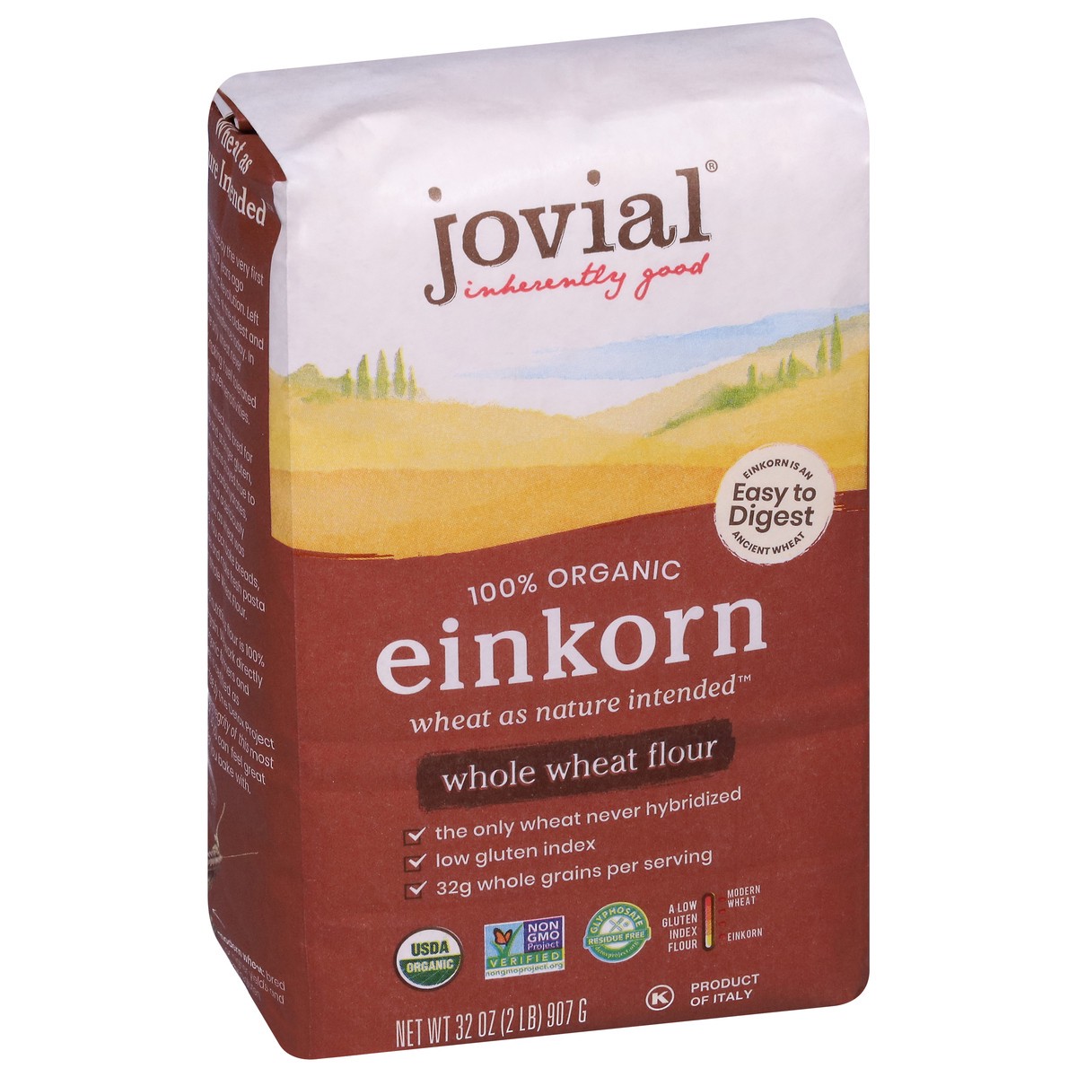 slide 9 of 9, Jovial Einkorn Whole Wheat 100% Organic Flour 32 oz, 32 oz