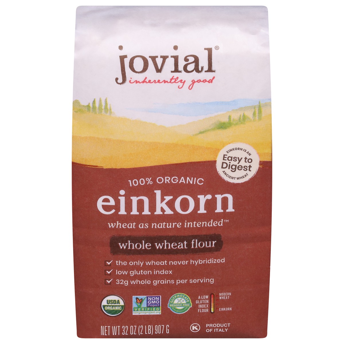 slide 1 of 9, Jovial Einkorn Whole Wheat 100% Organic Flour 32 oz, 32 oz