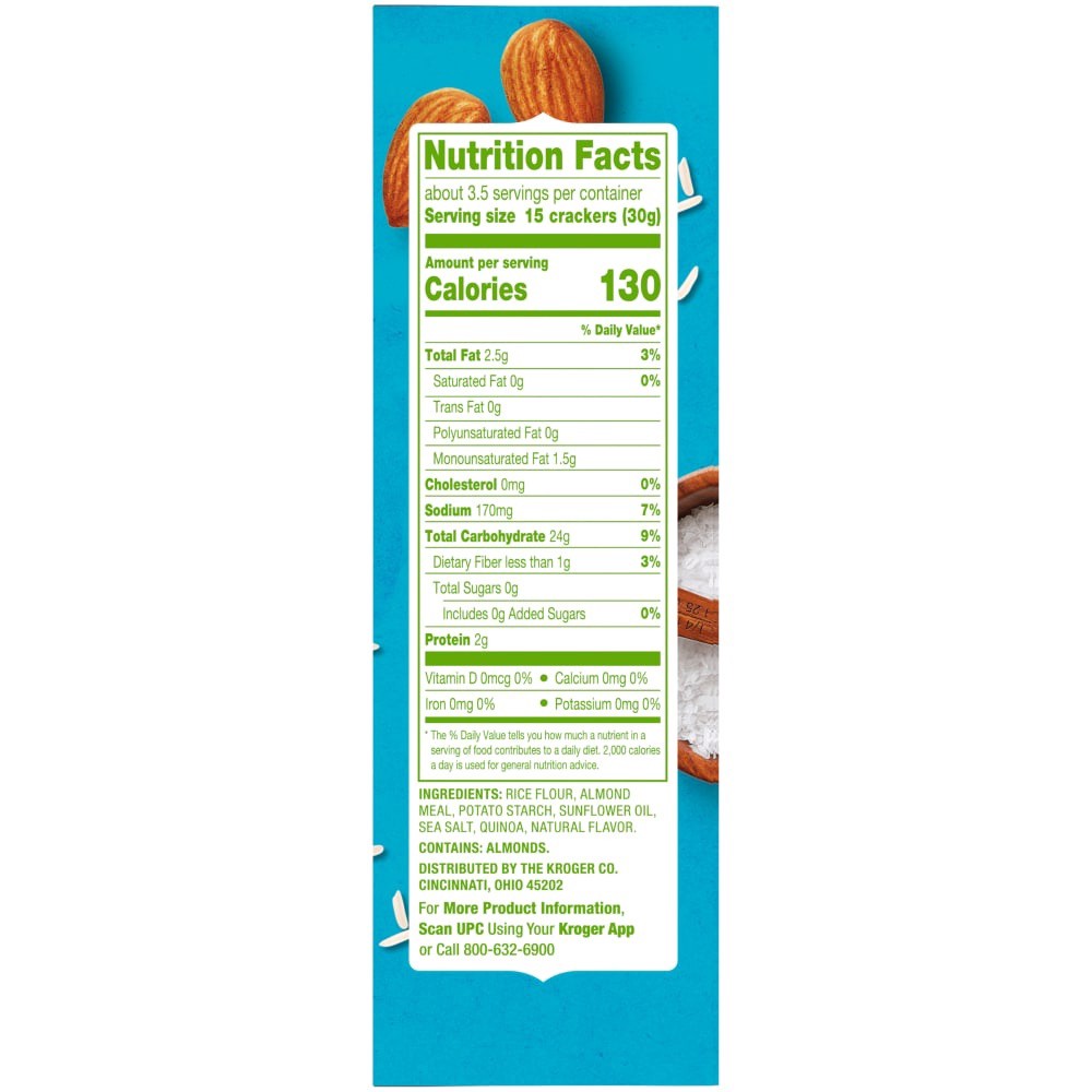 slide 3 of 3, Simple Truth Gluten Free Sea Salt Rice & Almond Crackers - 3.5 oz, 3.5 oz
