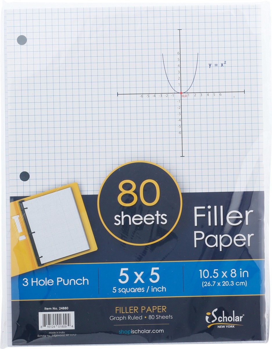slide 2 of 11, iScholar Graph Ruled Filler Paper, 80 ct