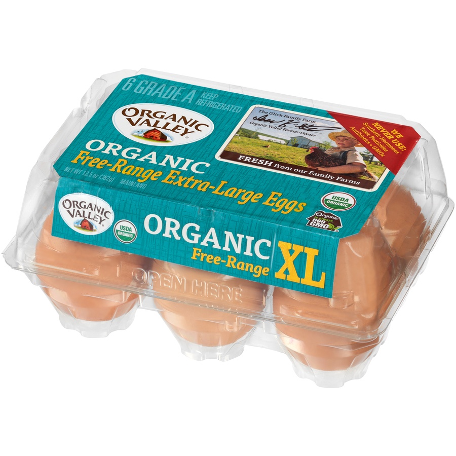 slide 3 of 7, Organic Valley X-Large Brown Eggs, 13.5 oz